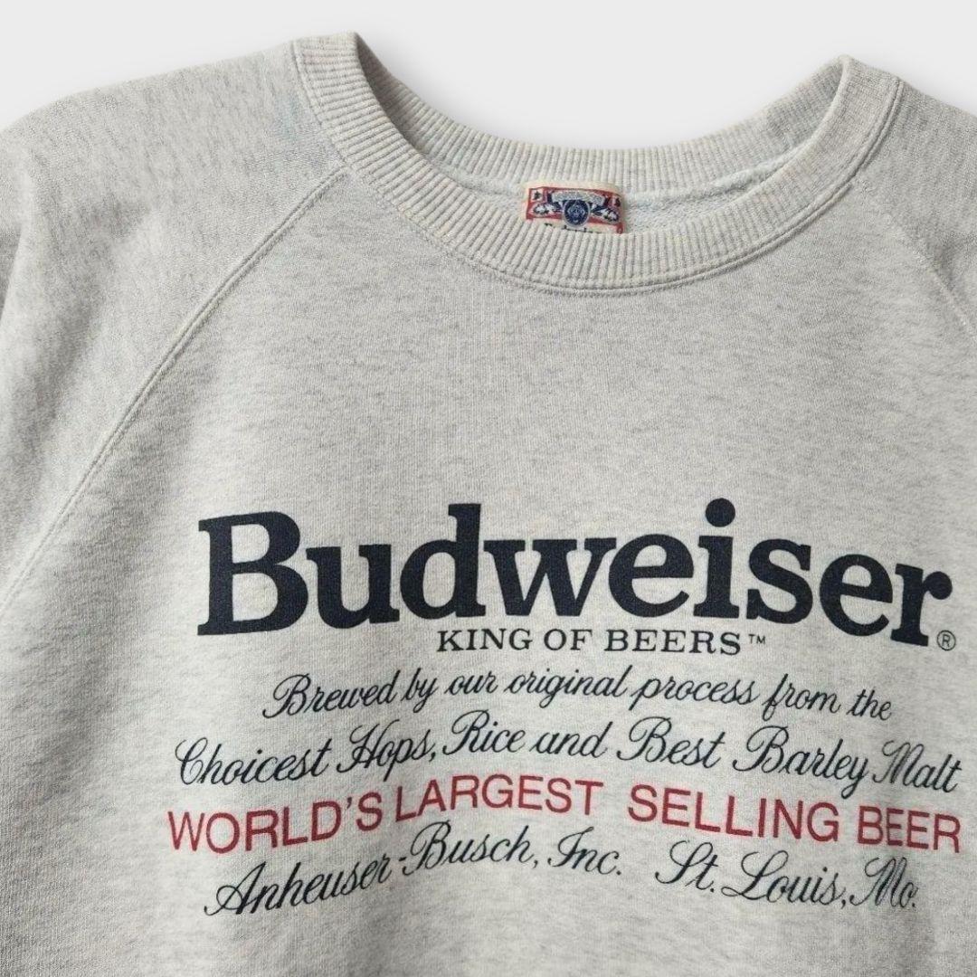 90s　Budweiser　バドワイザー　企業　スウェット　グレー　L相当