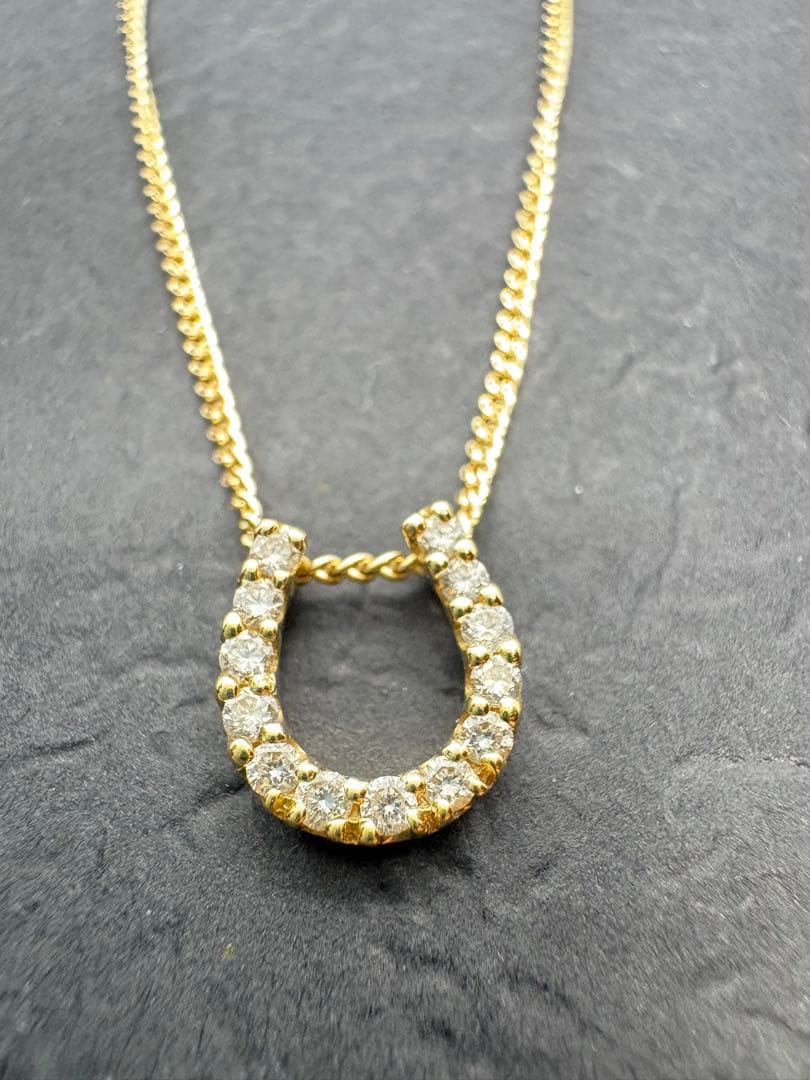 馬蹄　ネックレストップ　k18 0.17ct刻印