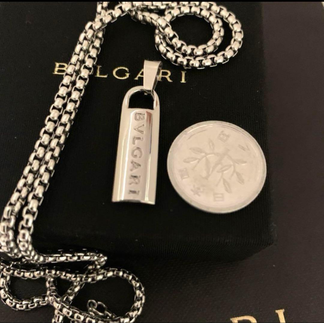 『断捨離中』ブルガリ正規　人気ロゴプレートチャーム／ベネチアンネックレス　新品