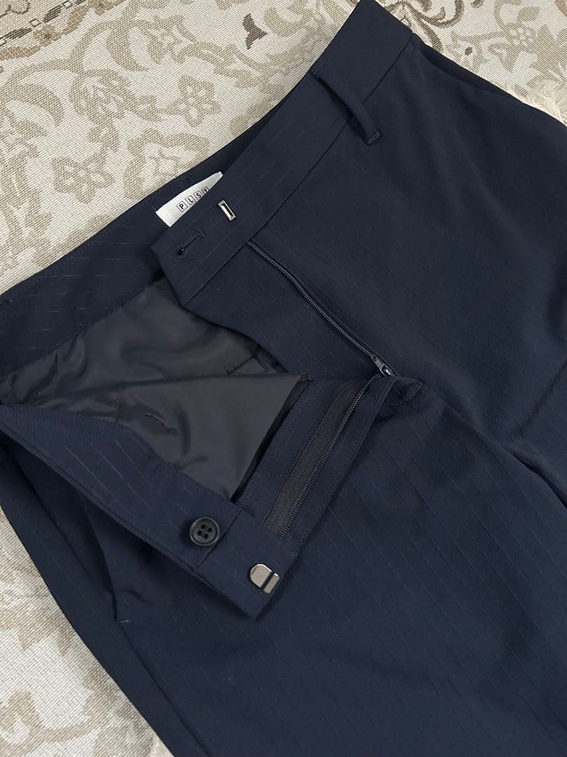 極美品 PLST プラステ セットアップ パンツ スーツ ノーカラー 洗える