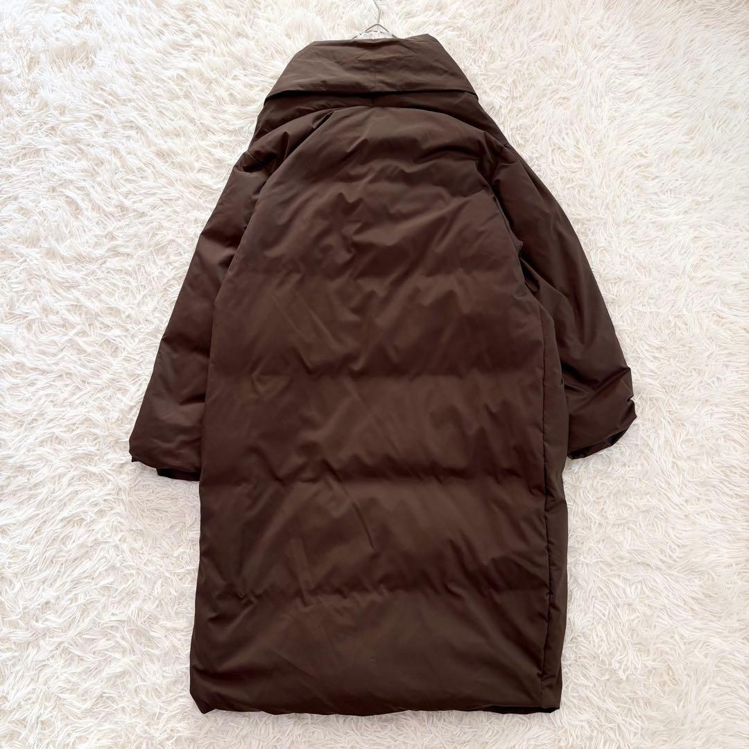 美品✨ ミズイロインド ドレープロングダウンコート　ブラウン