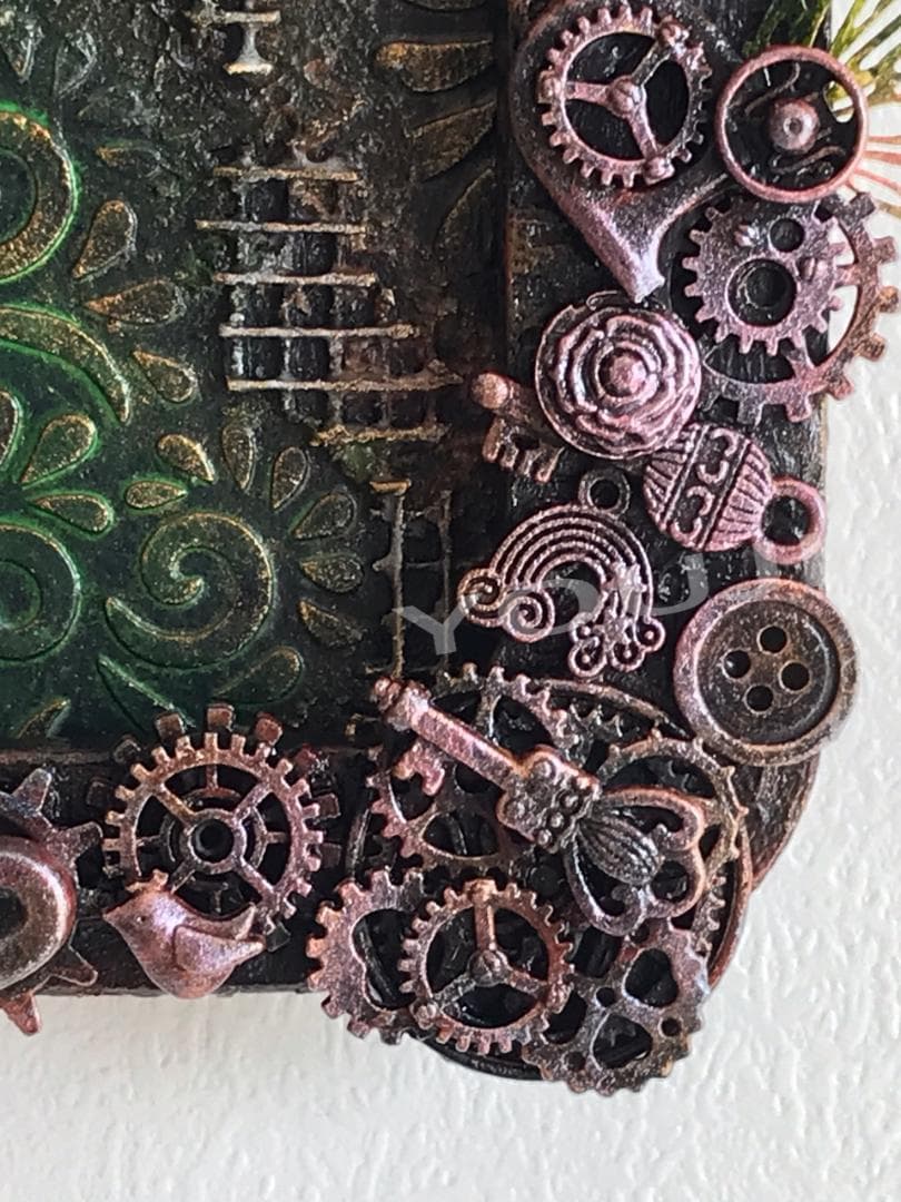 テクスチャーアート スチームパンクアート 額縁 立体画 原画一点もの #2