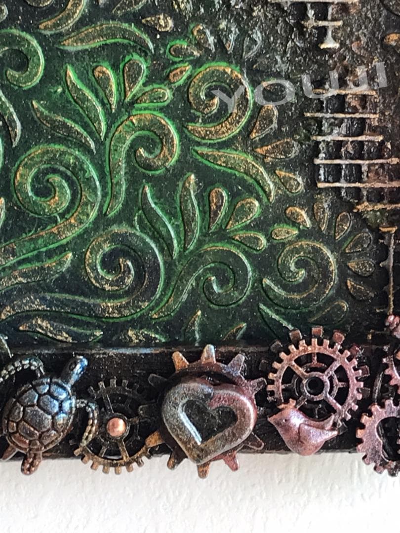 テクスチャーアート スチームパンクアート 額縁 立体画 原画一点もの #2