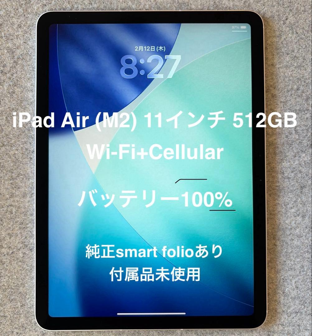 iPad Air (M2) 11インチ 512GB Wi-Fi+Cellular
