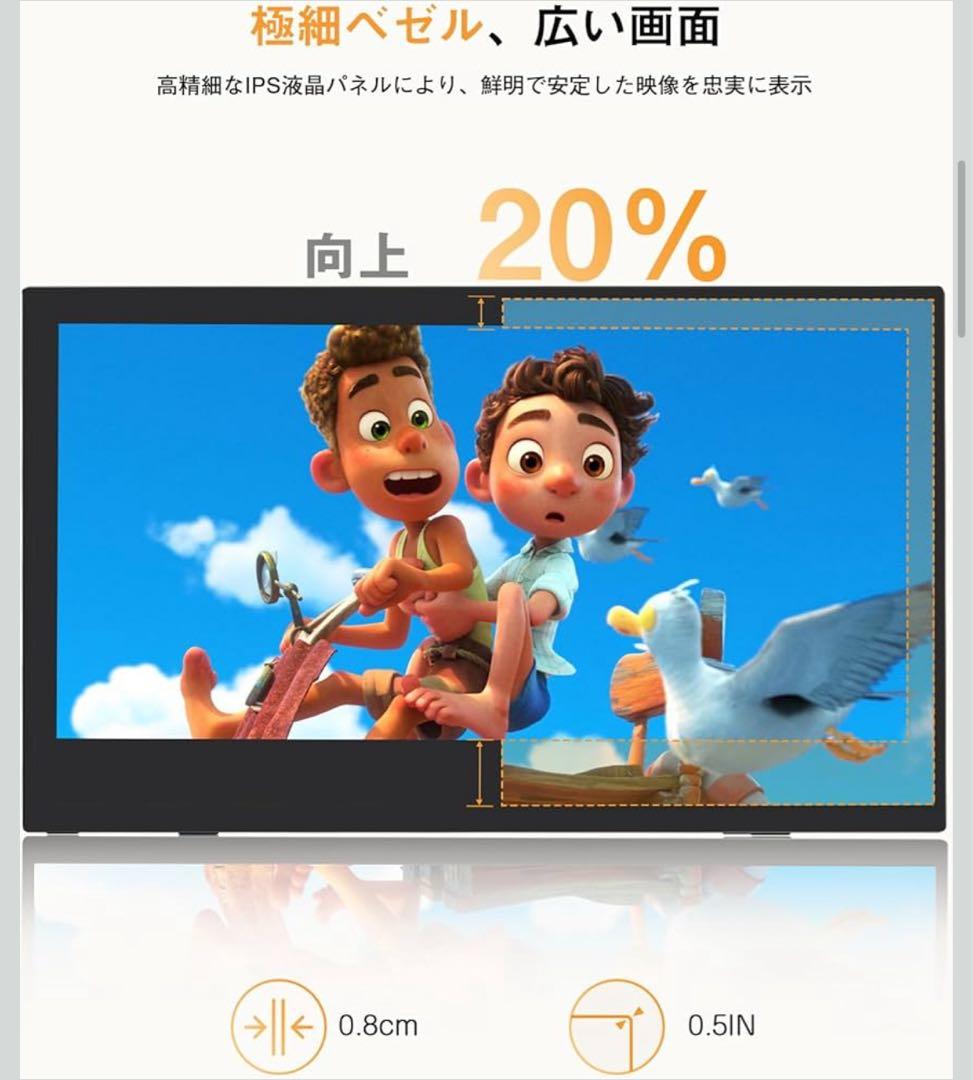 モバイルモニター 15.6インチ モバイルディスプレイ 自立型 収納ケース付き