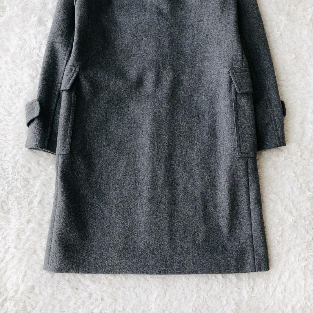 美品 アナイ メルトンダッフルコート 現行 ロング フォックスファー グレー S