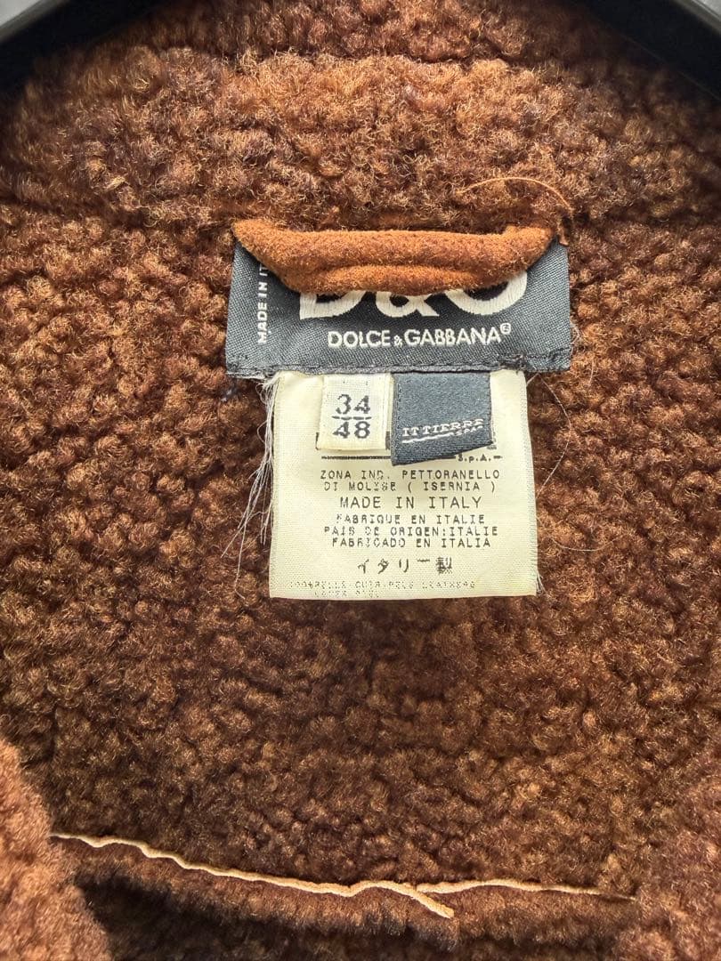 ドルチェ＆ガッバーナ　メンズムートンコート　ブラウン　DOLCE＆GABBANA