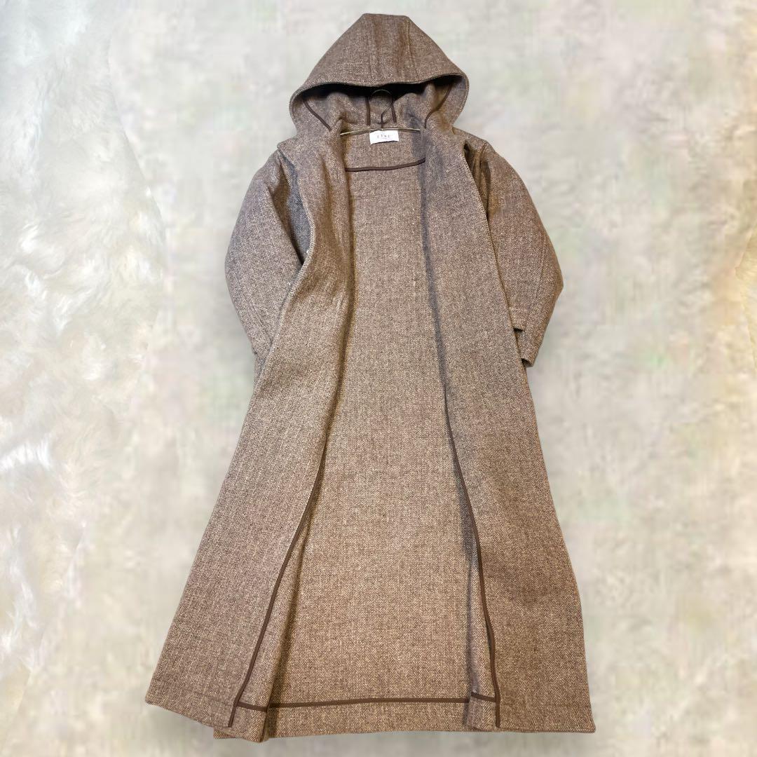 ETRE TOKYO エトレトウキョウ ロングダッフルコート ヘリンボーン