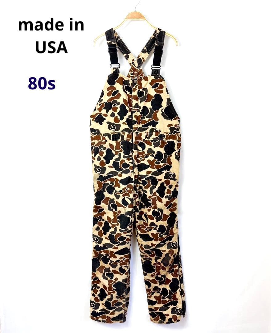 80s 10X USA製 ダックハンターカモ つなぎ オーバーオール S48b