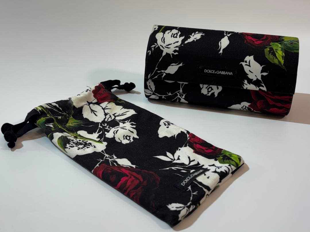 ドルチェ＆ガッバーナ サングラス 花柄 フローラル 黒 ケース 正規品