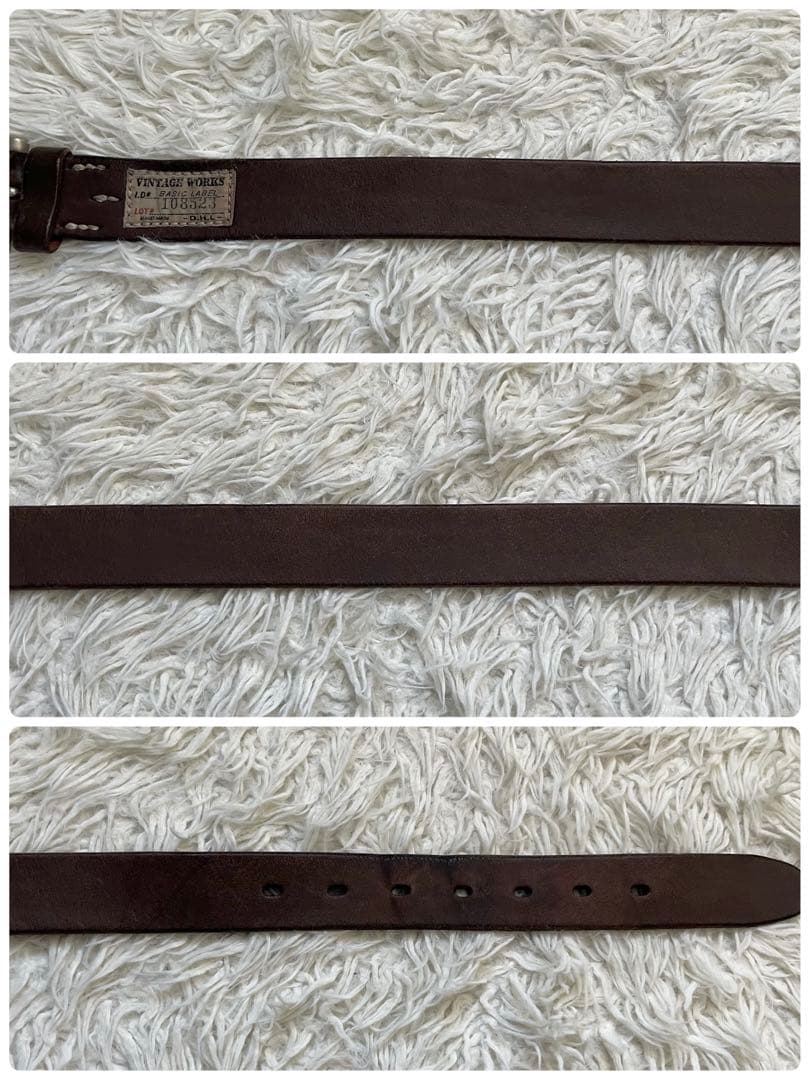 良品　ヴィンテージ ワークス　レザーベルト　ブラウンDH5649 108523
