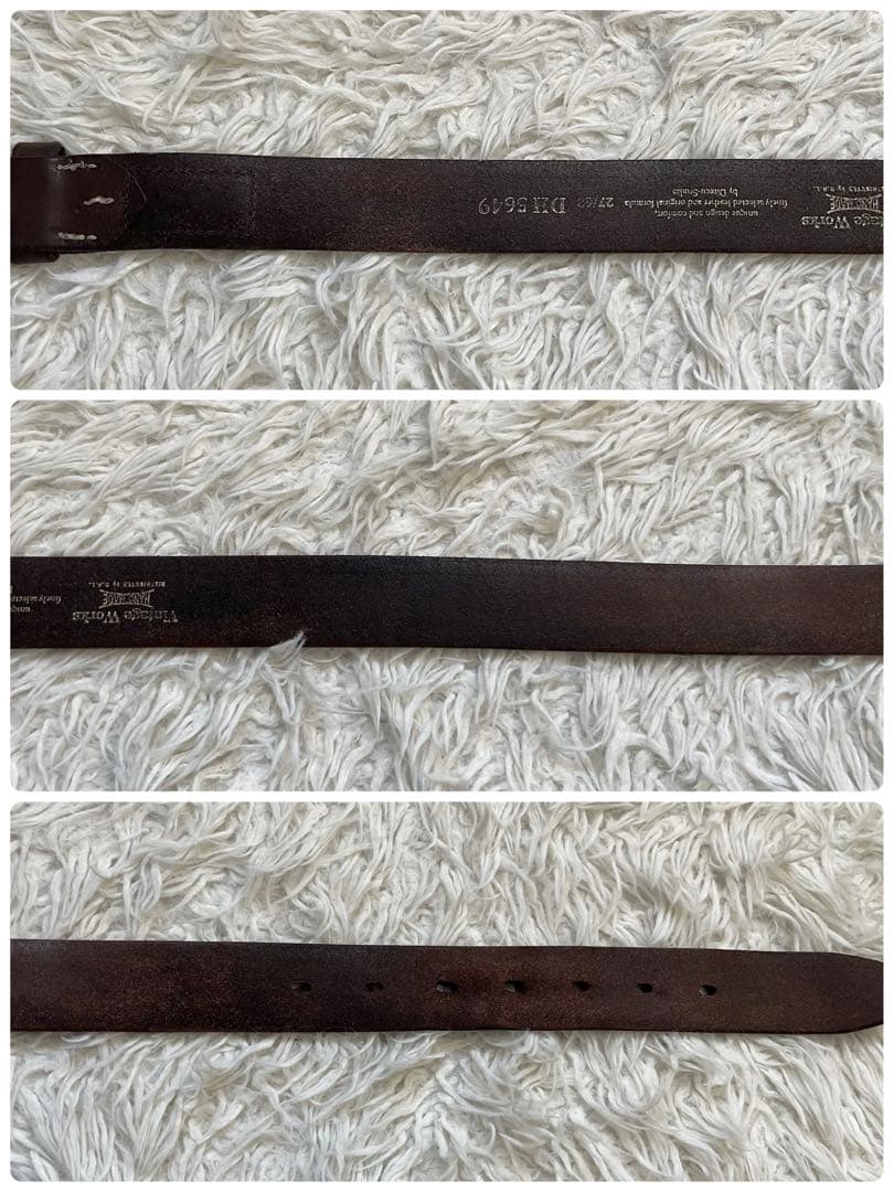 良品　ヴィンテージ ワークス　レザーベルト　ブラウンDH5649 108523