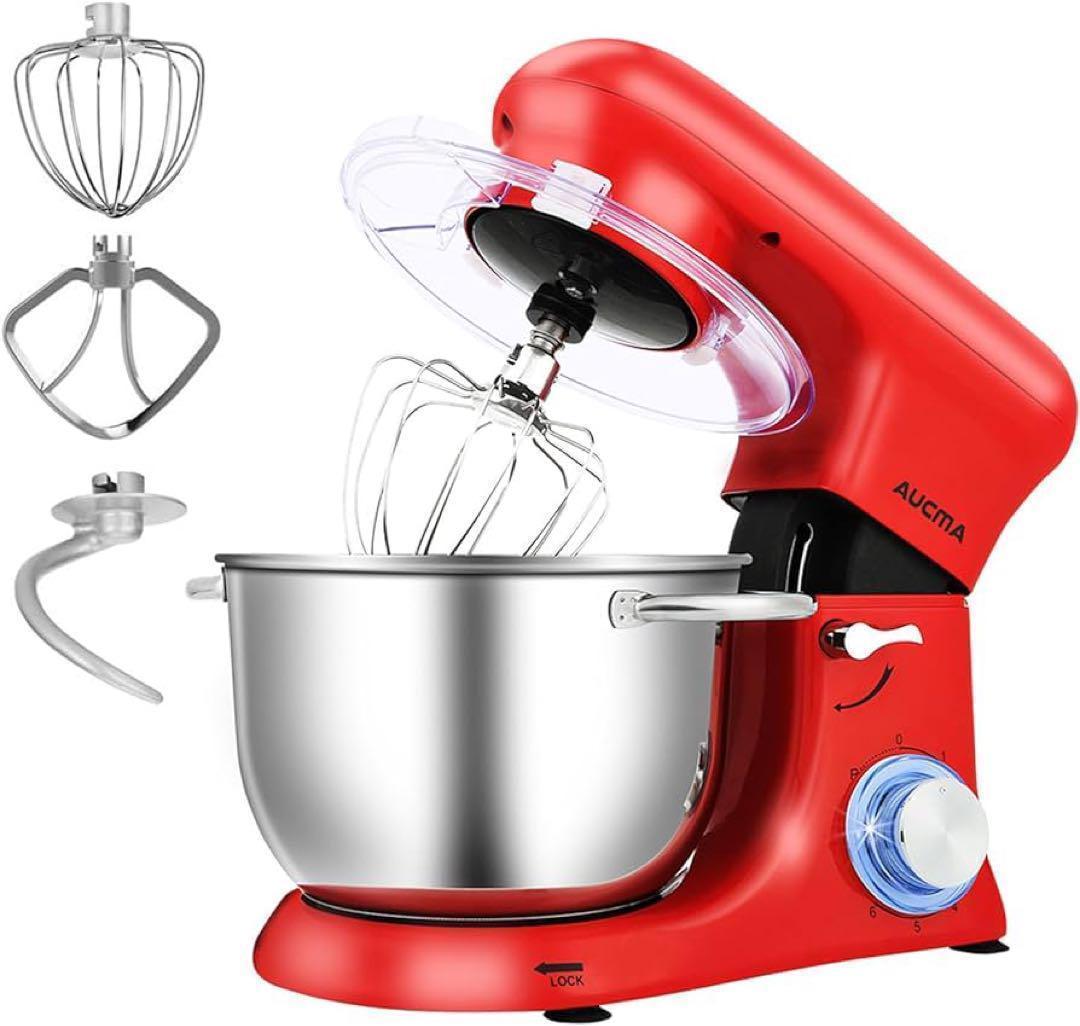 スタンドミキサー 4.5L大容量 低騒音 6段階スピード調節