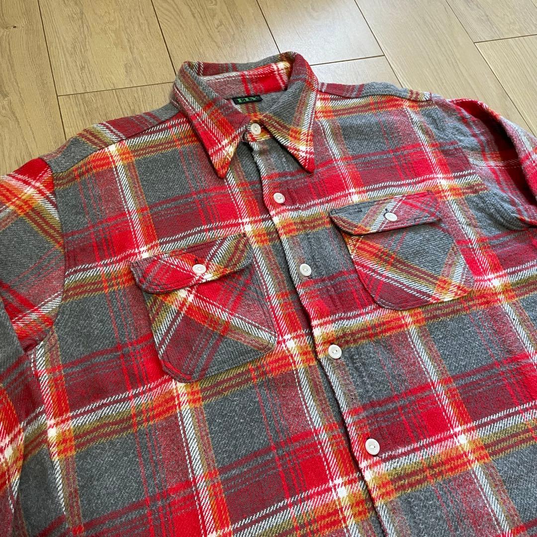 60s 70s 好配色 ELY ヘビーネルシャツ USA製 ヴィンテージ