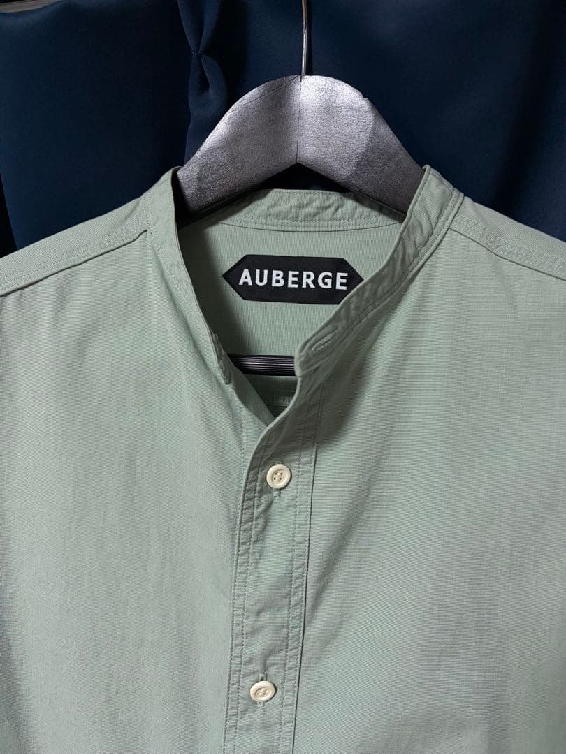 AUBERGE BIG RAF スタンドカラーシャツ ライトグリーン 42