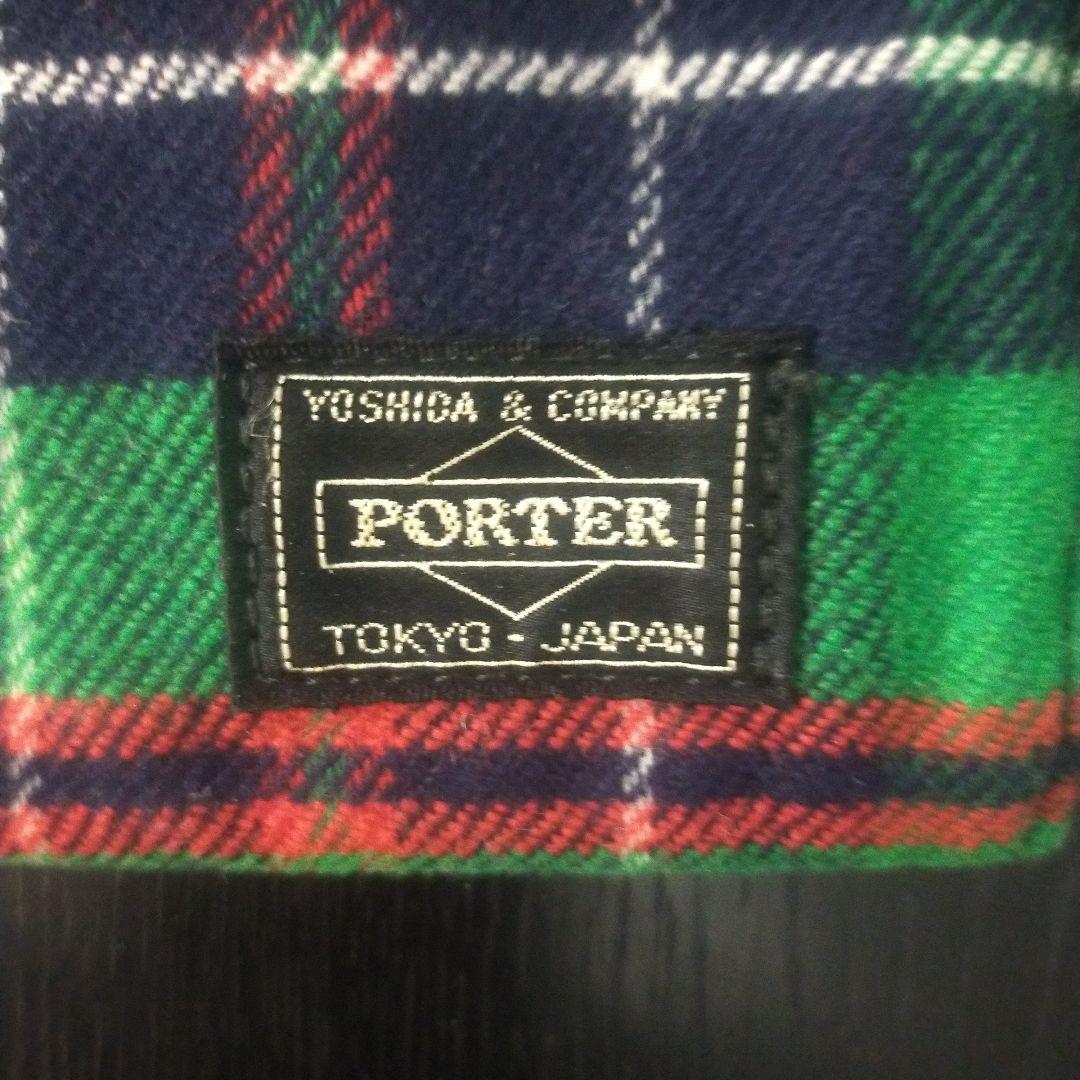 HEAD PORTER　ヘッドポーター　グリーンチェック　長財布　未使用ストック