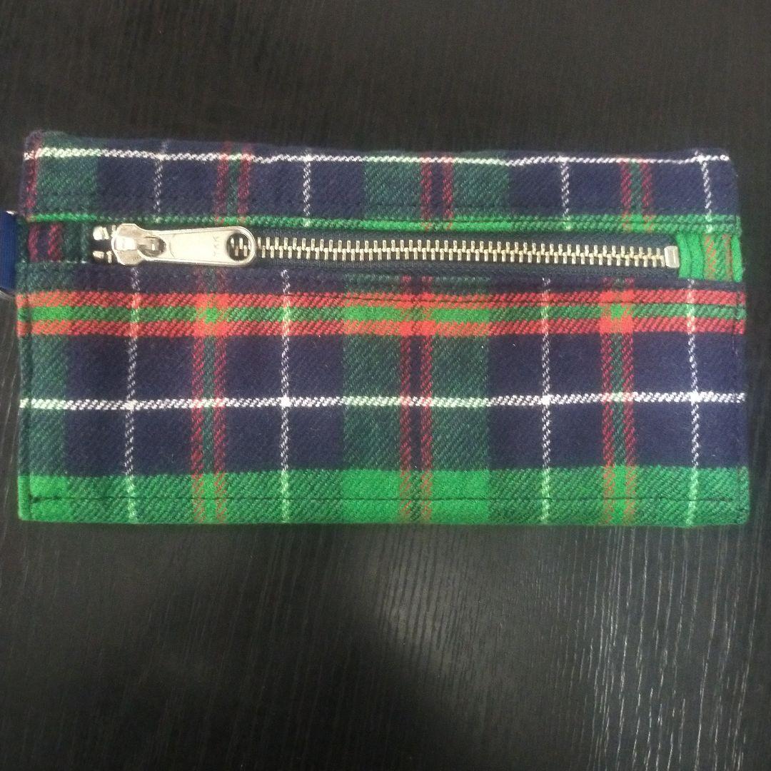 HEAD PORTER　ヘッドポーター　グリーンチェック　長財布　未使用ストック