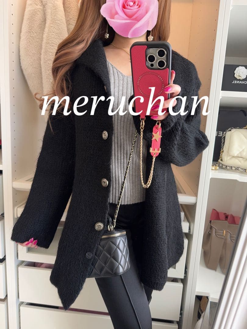 【美品】NON きれいめ♡厚手 襟付きニットカーディガン ニットジャケット