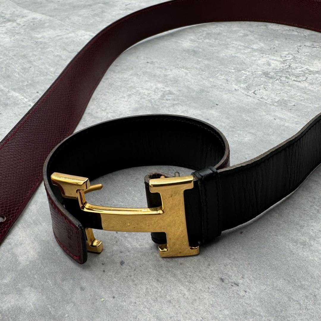 【正規品/美品】エルメス 正規ベルト コンスタンス ゴールド金具 黒 95