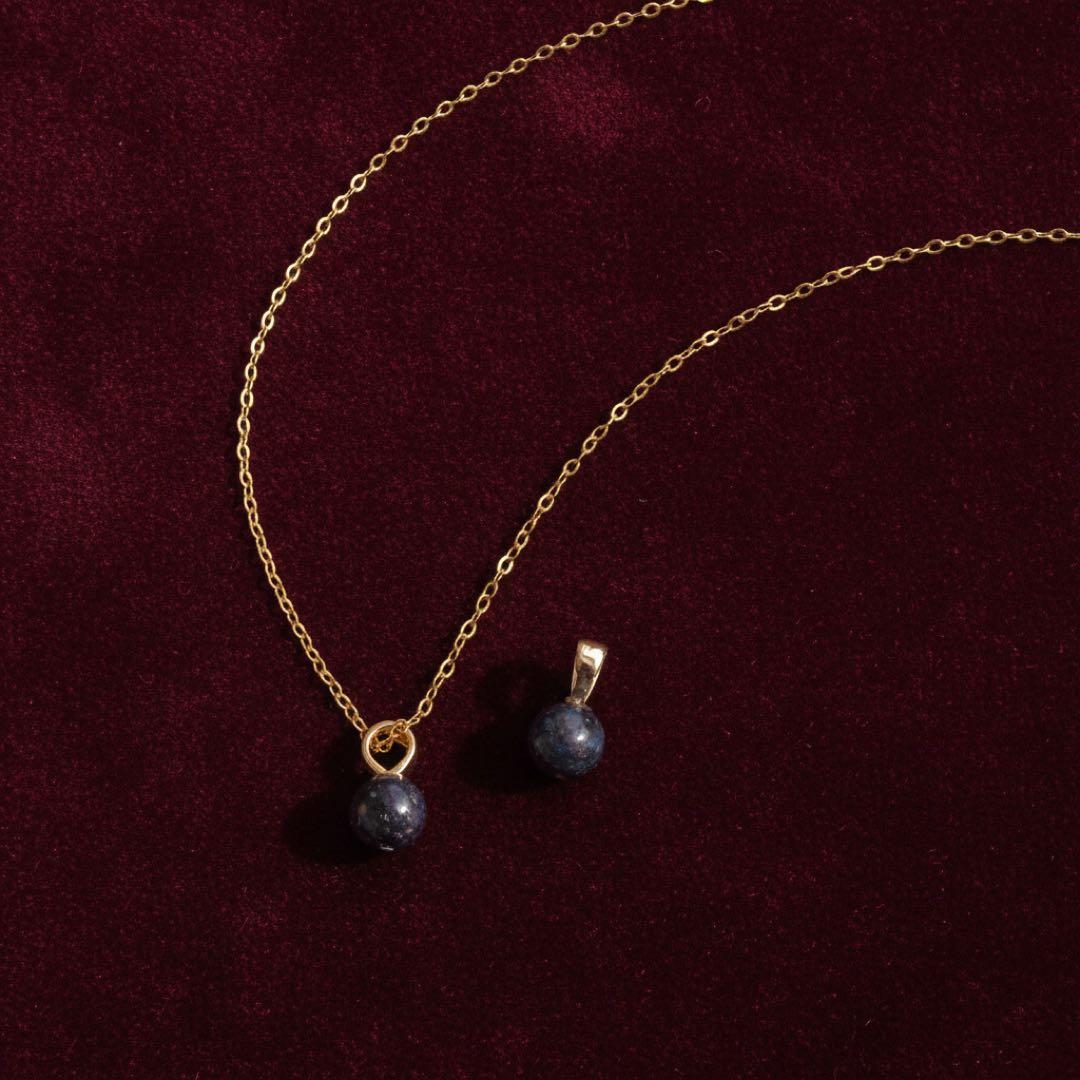 【ほぅ】オリーブキャッツアイの枠留めネックレストップ