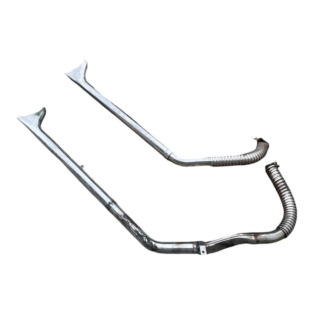 ショベルヘッド　フィッシュテールマフラー　蛇腹付き