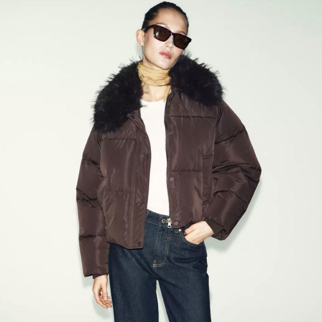 【ダウン】Lサイズ　ZARA ザラ　新品未使用　アウター　フェイクファー