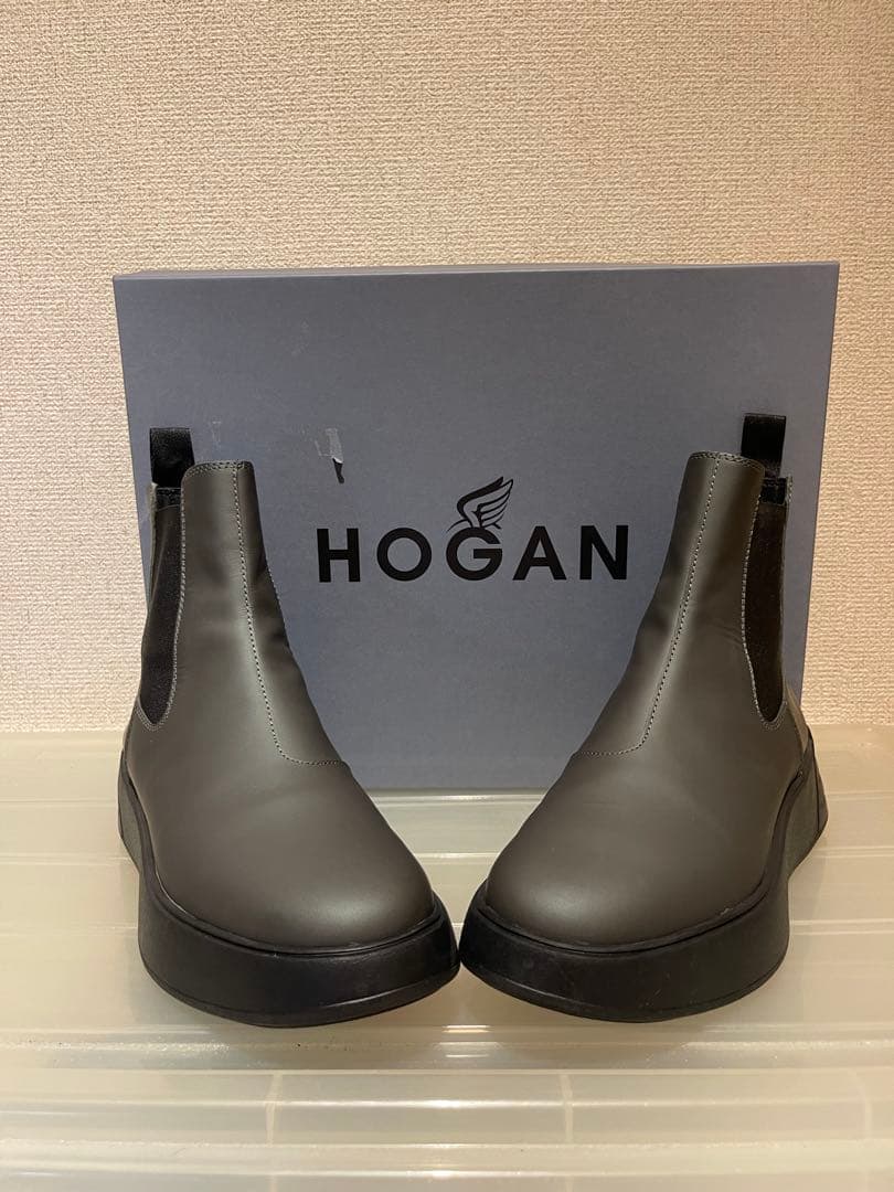 HOGAN レディース オリーブ色(グレー)サイドゴアブーツ