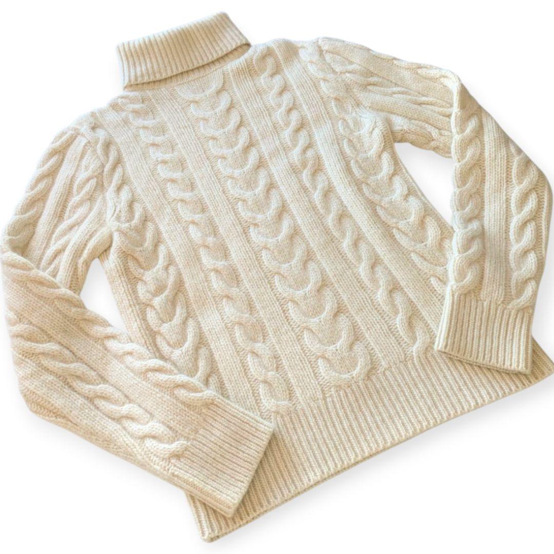 RALPH LAUREN PURPLE LABEL 白カシミヤタートルセーター