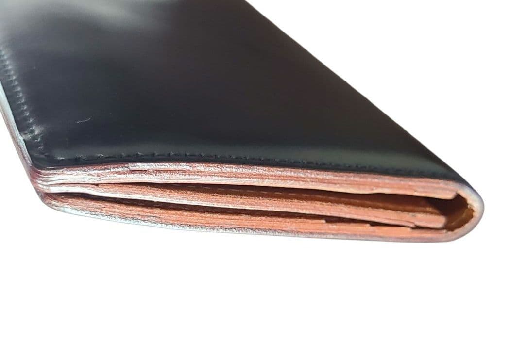 【美品】土屋鞄コードバン長財布 札入れ ブラック 専用箱 保存袋 冊子付