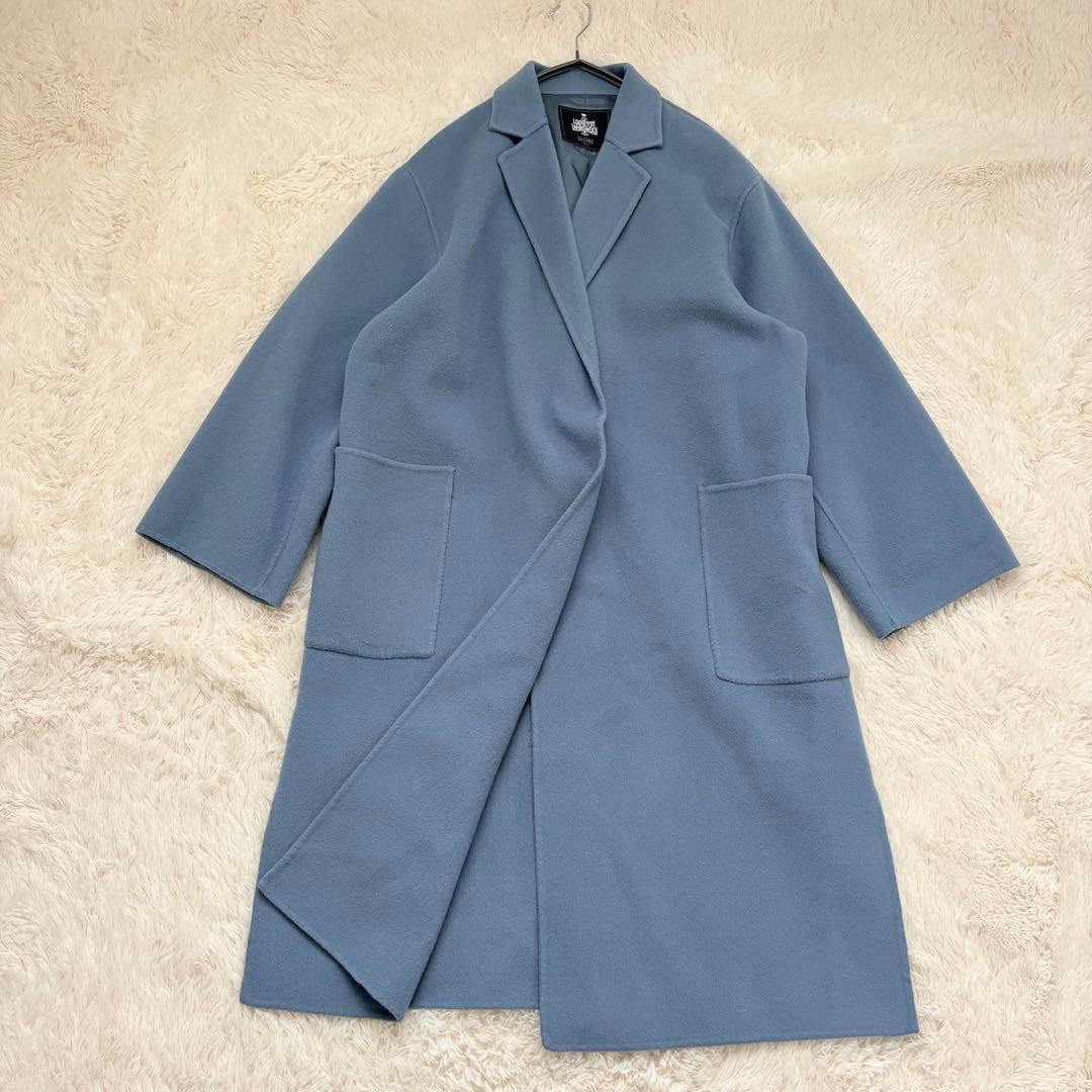 人気✨スローブイエナ HAMILTONダブルフェイスチェスターコート　ブルー
