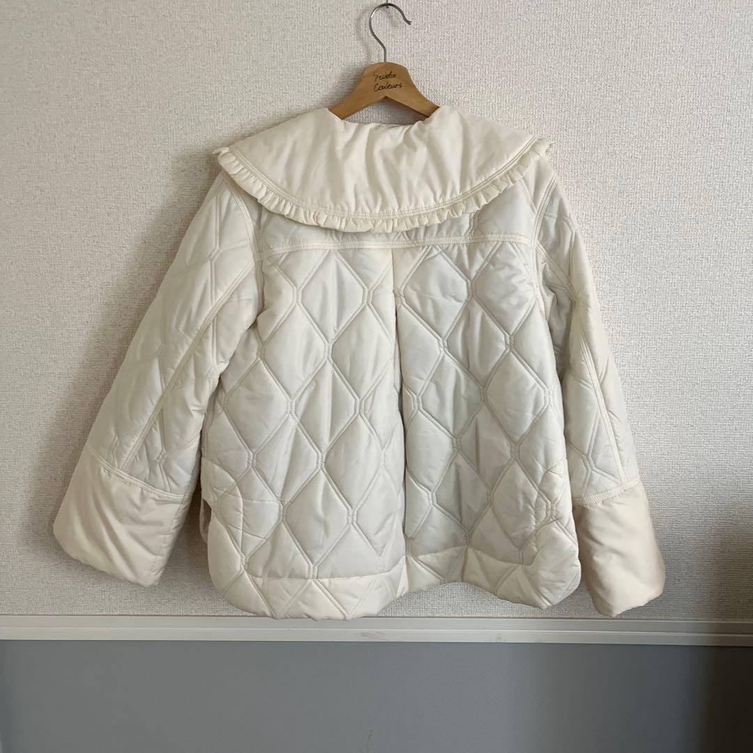 GANNI ビッグカラージャケット キルティング ホワイト 38サイズ