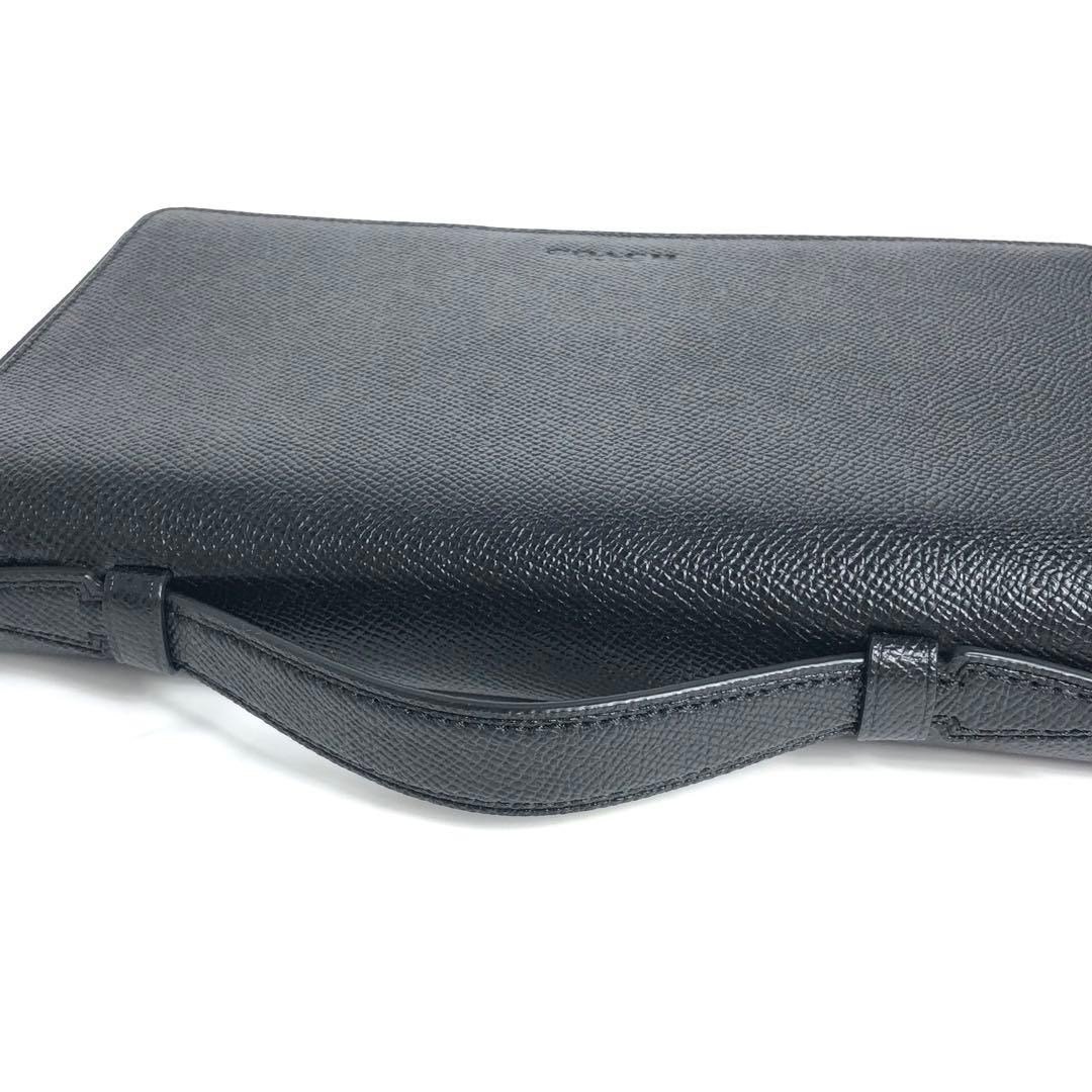 【美品】COACH コーチ ラウンドファスナー長財布 オーガナイザー ブラック