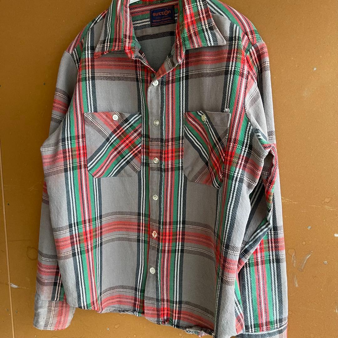 希少80sヴィンテージ sucton チェック柄 フランネルシャツ