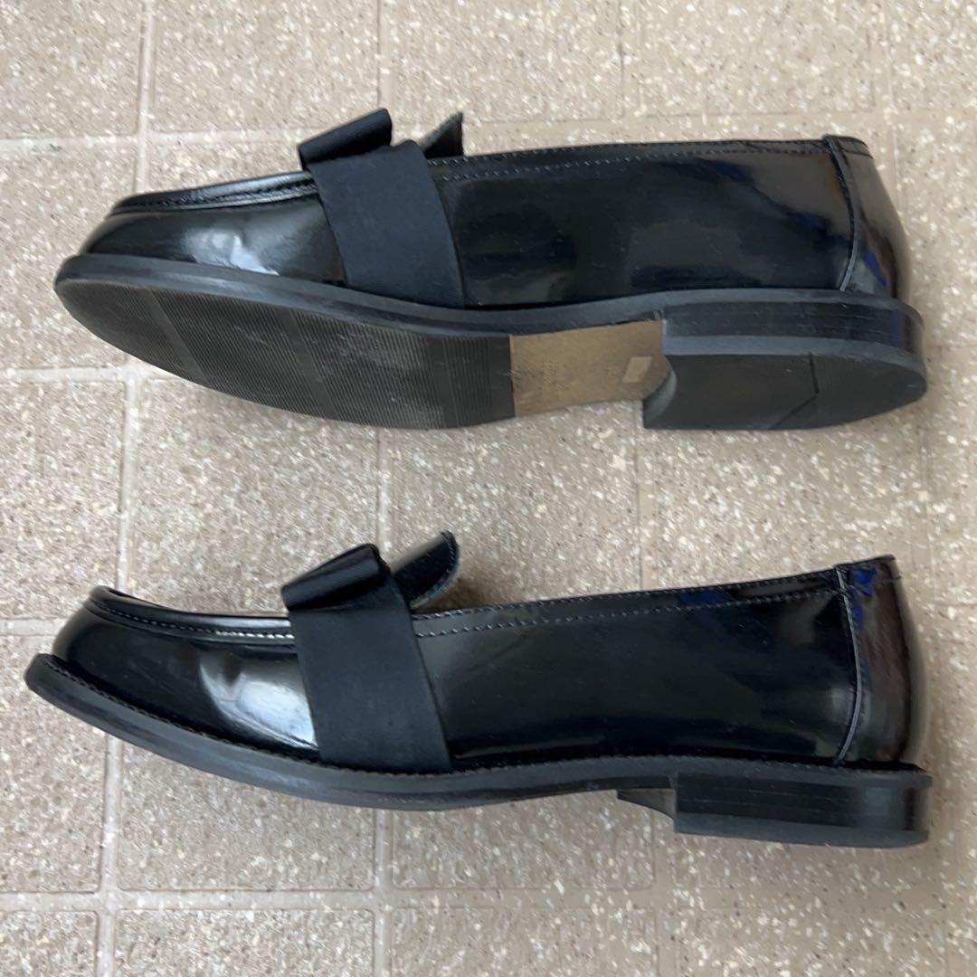 美品　ディエゴベリーニ　ローファー　36 ブラック　リボン　黒