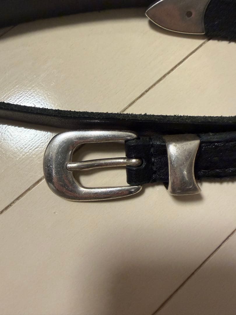 小物 OUR LEGACY 2CM BELT / BLACK LEATHER