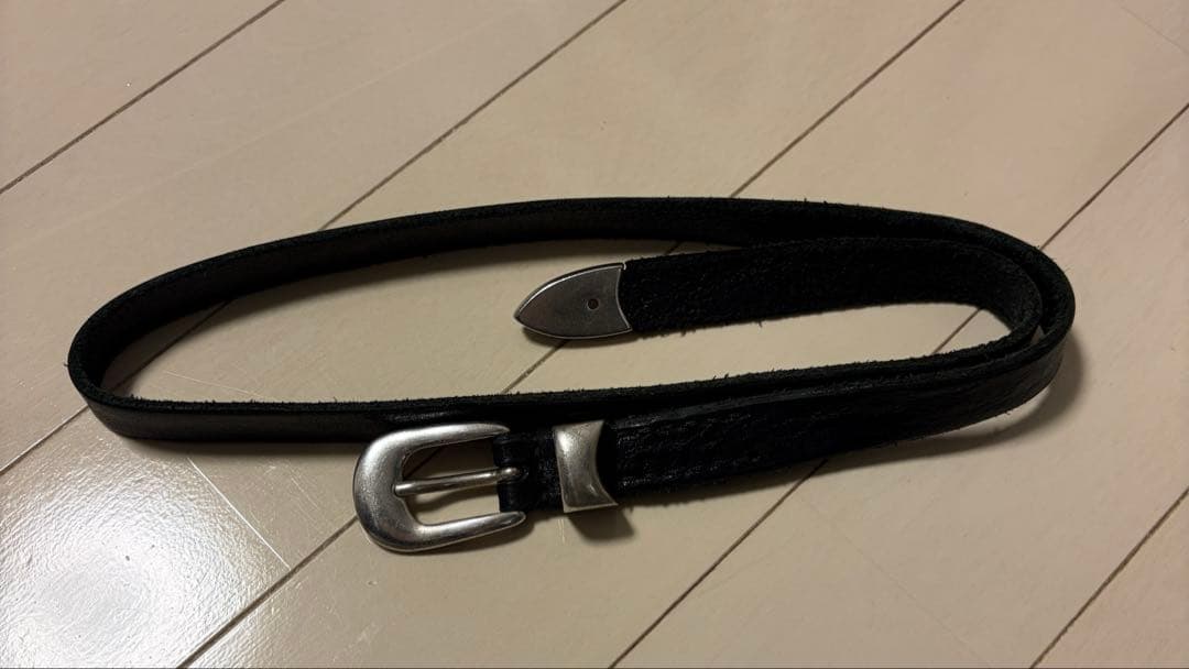 小物 OUR LEGACY 2CM BELT / BLACK LEATHER