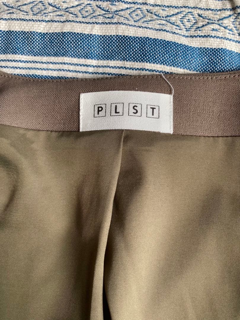 PLST リネンブレンド　カラーレスジャケット＆スティックパンツ