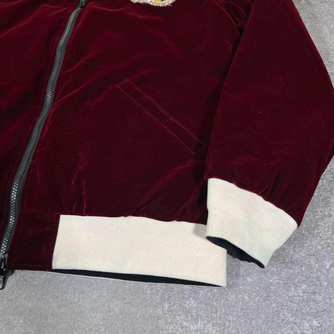 TAION スカジャン　虎　舞妓　別珍　リバーシブル　M キルティングダウン