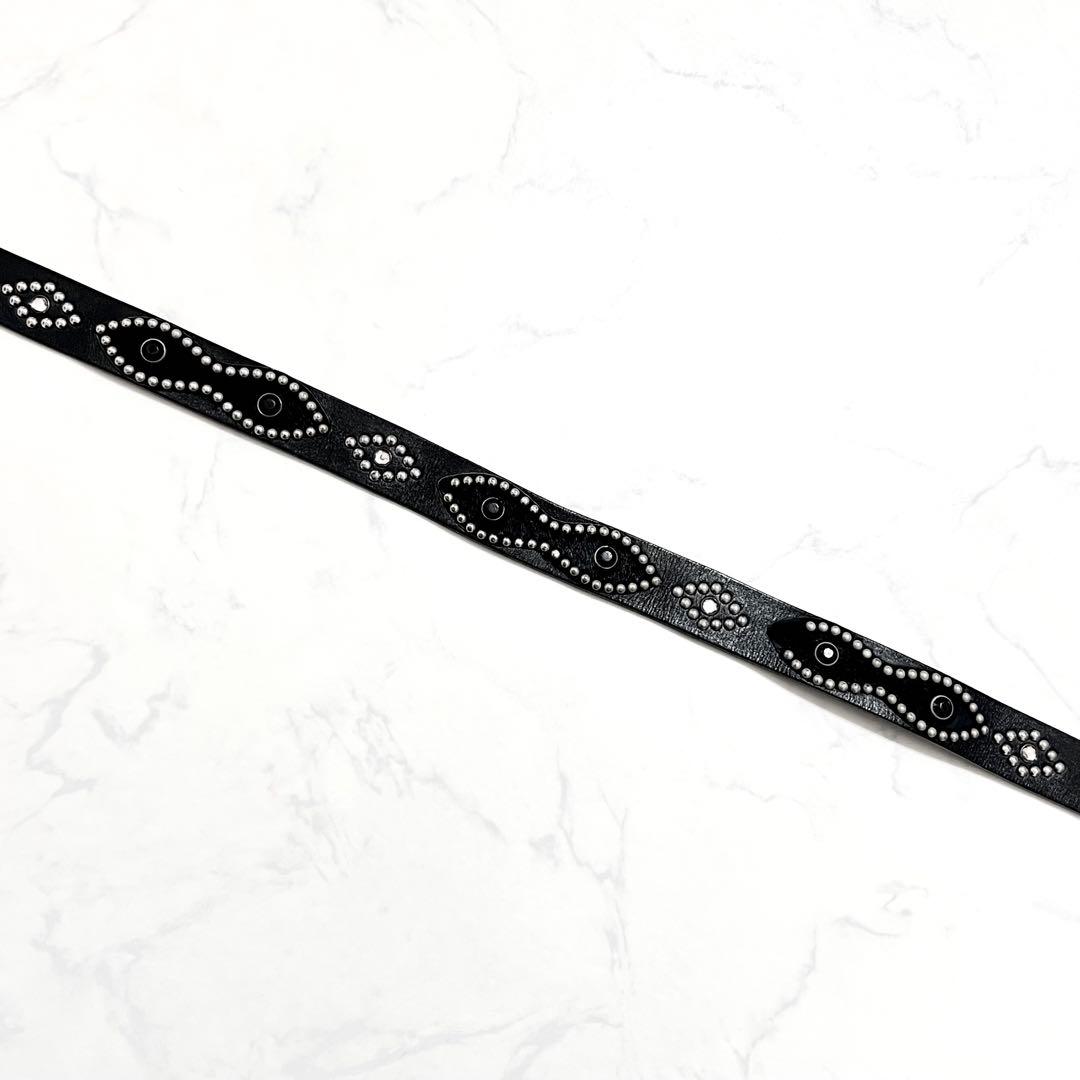 BUFFALO BOBS 本革 レザーベルト スタッズベルト 黒 ブラック