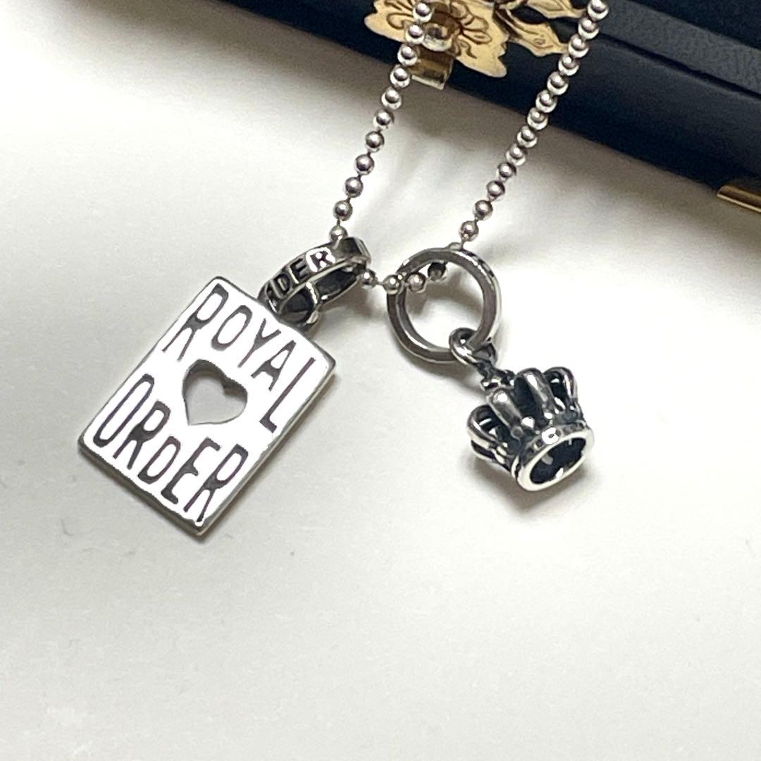 m*n様 美品！！ロイヤルオーダー クラウンとハートのネックレス セット