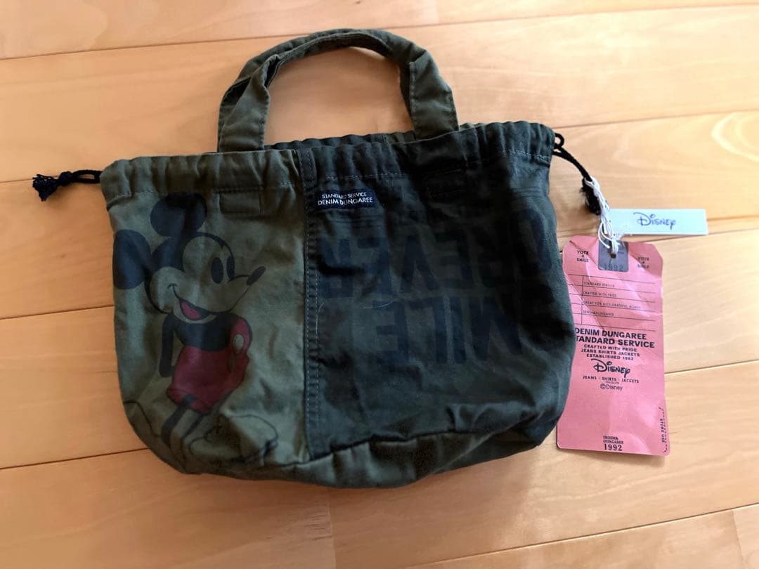 デニム＆ダンガリー　新品タグ付　ミッキー　巾着　カーキ