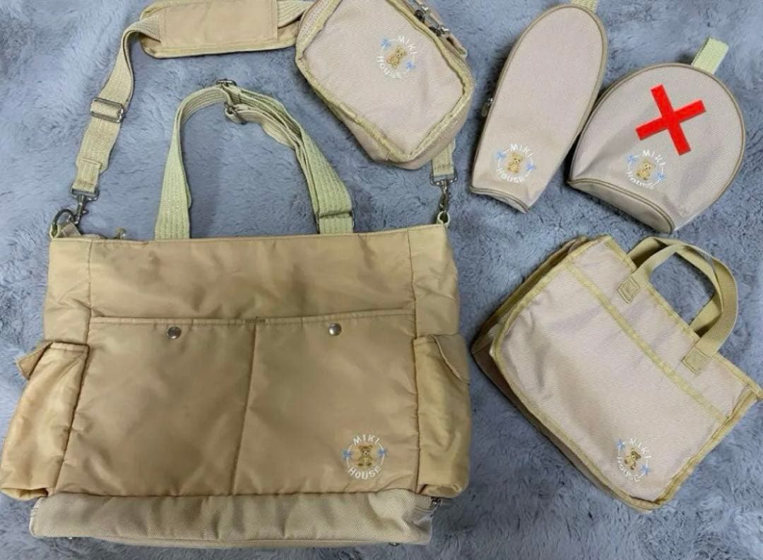 MIKIHOUSE マザーズバッグ ポーチ 保温ケース オムツ替えトート 4点
