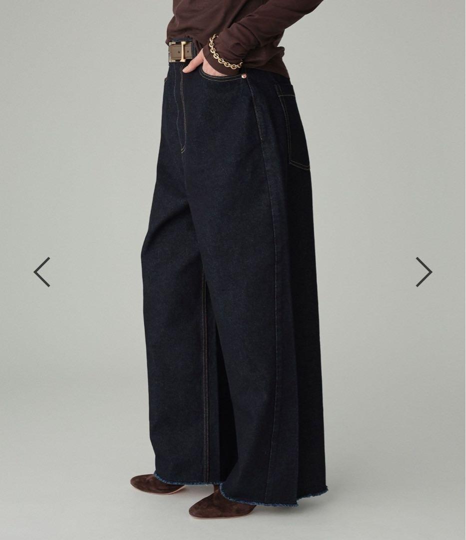 BABYLONEバビロン バレルレッグデニムネイビー 38