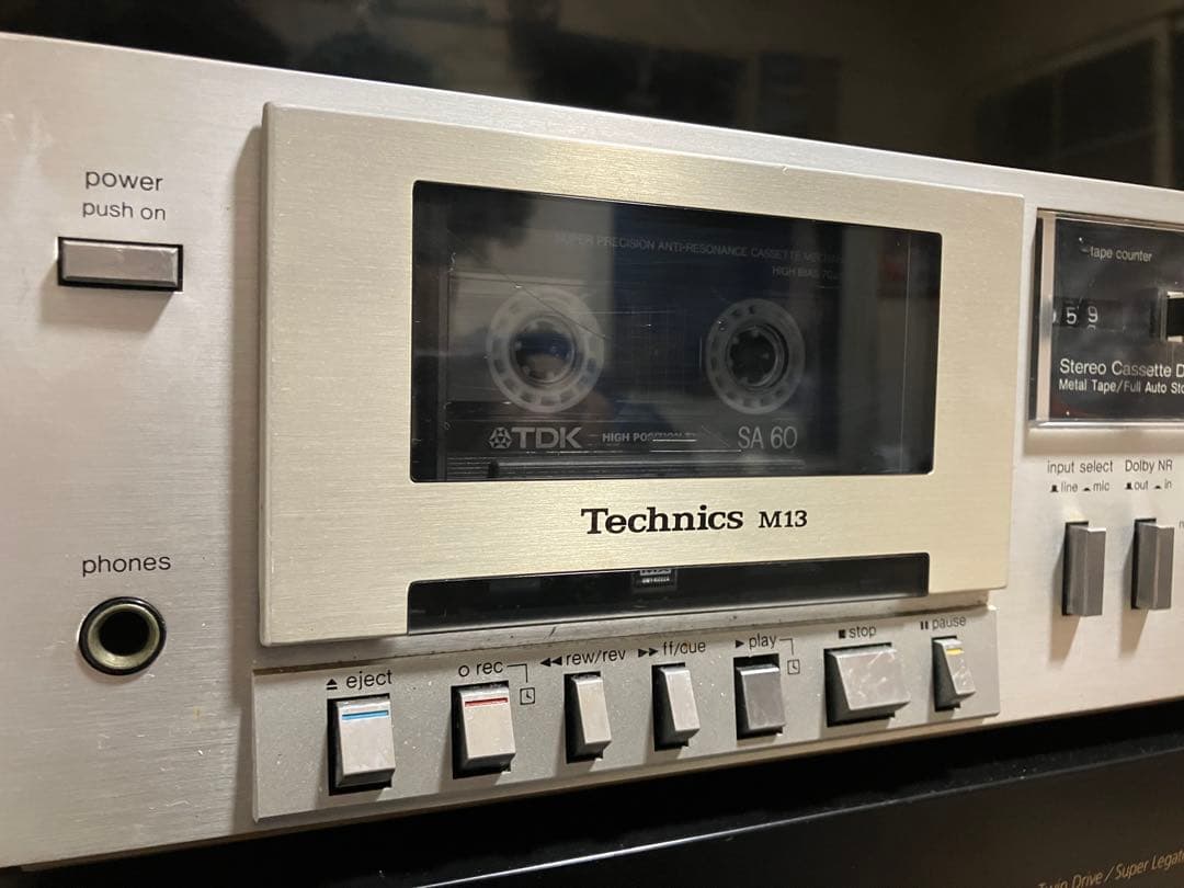 【動作品】Technics RS- M13 カセットデッキ／カセットテープ付き