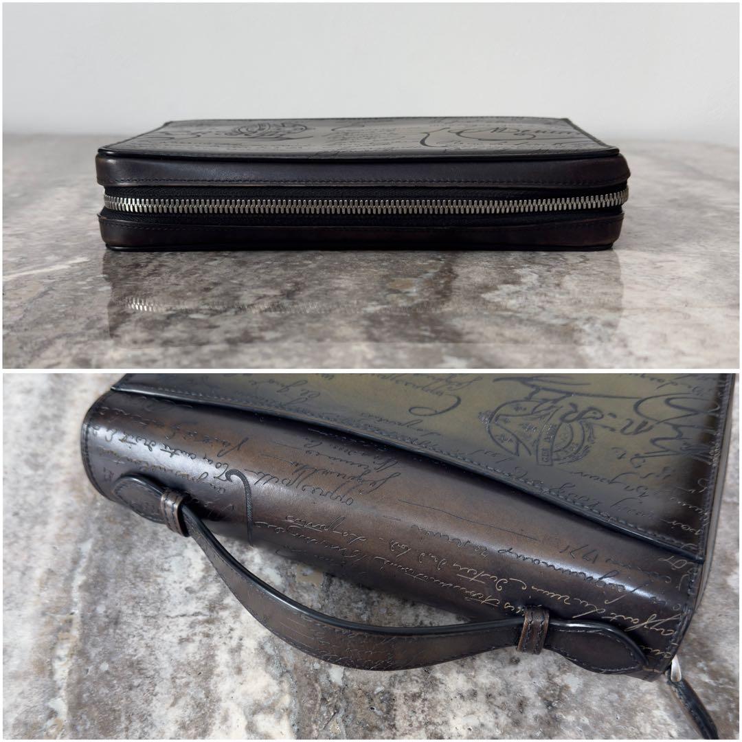 最新型 定価34.5万円 ベルルッティ イタウバワイド スクリットレザー長財布