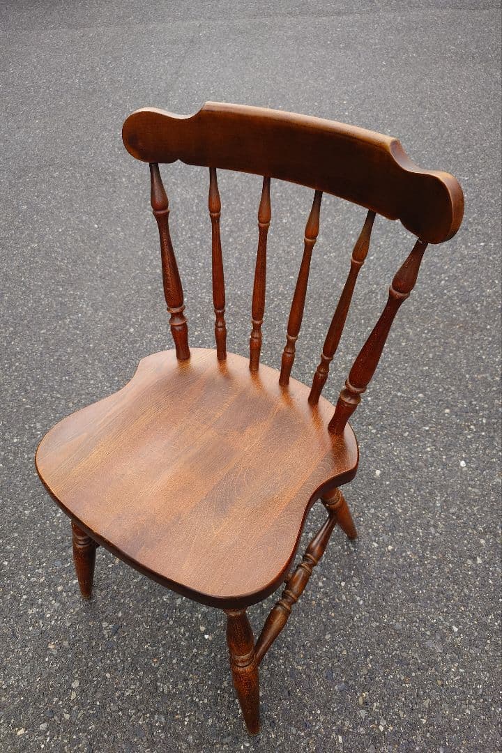 ウィンザーチェア 木製クラシック椅子 ブラウン