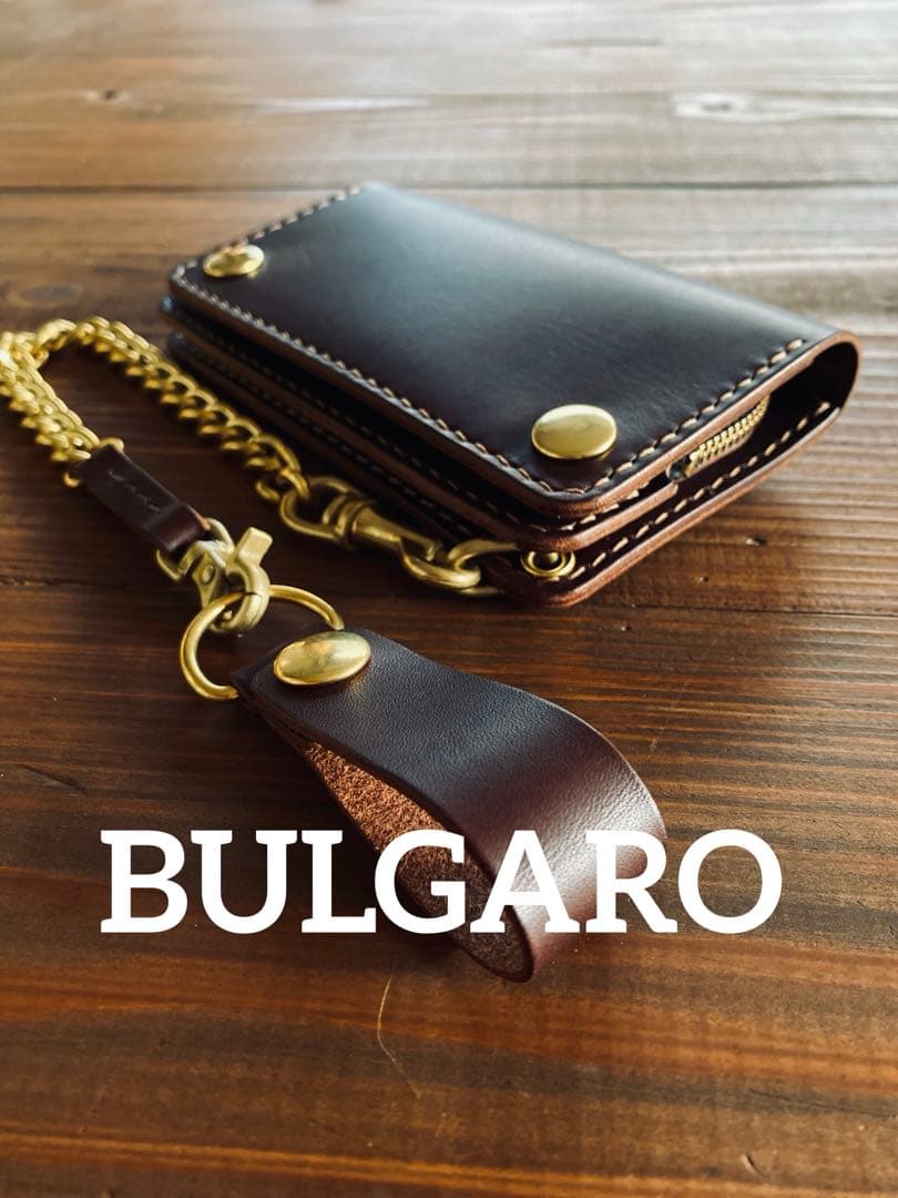 【ブルガロ】ミドルトラッカーウォレットTM02-68真鍮チェーン付き