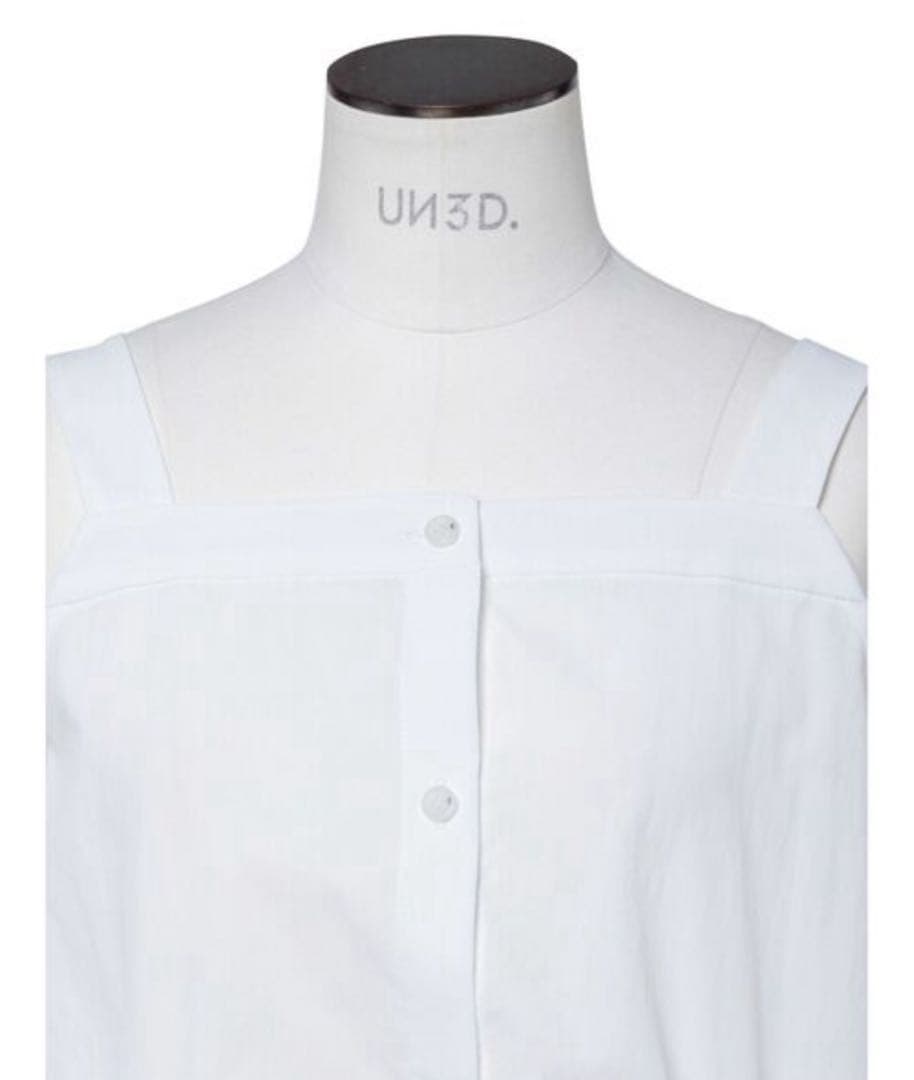 【新品未使用】UN3D. アンスリード ヘムギャザーシャツキャミソール ホワイト