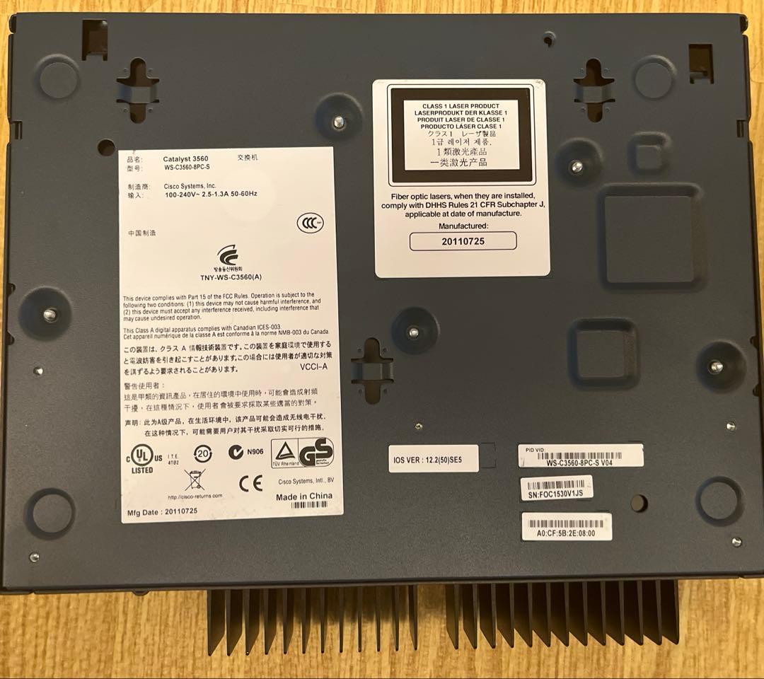 【CCNA/CCNP】Cisco L3スイッチ(WS-C3560-8PC-S)