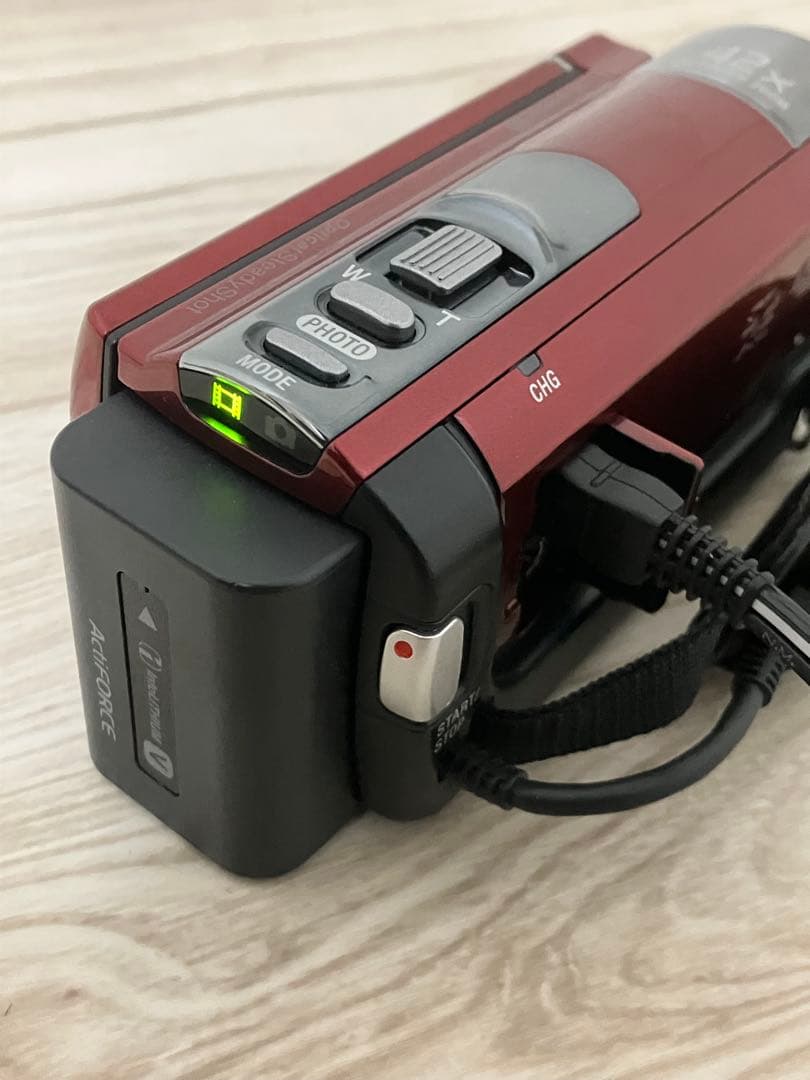 SONY ビデオカメラ Exmor R レッド HDR-CX180 通電OK